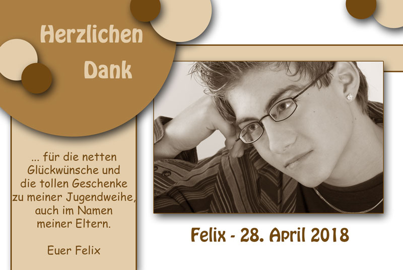 Danksagungen Jugendweihe, Dankeskarten Jugendweihe