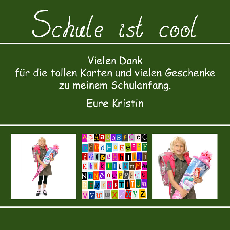Dankeskarten & Danksagungen zum Schulanfang & Einschulung