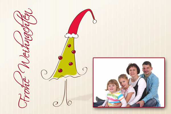 Kreative Weihnachtskarte mit lustigem Tannenbaum