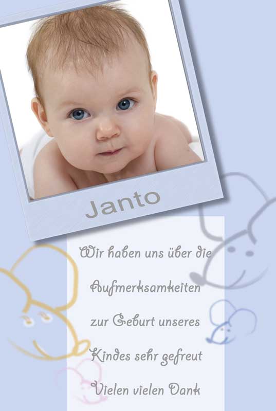 Detailseite Geburt Jungen Dankeskarten Shop