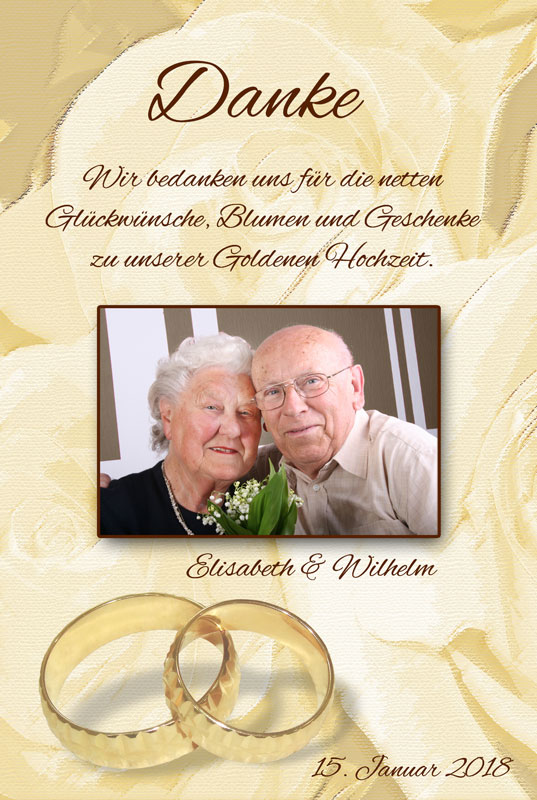 Dankeskarten Danksagungen Zur Goldenen Hochzeit Dankeskarten Shop