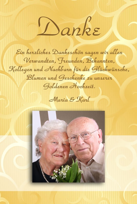 Dankeskarten Danksagungen Zur Goldenen Hochzeit Dankeskarten Shop