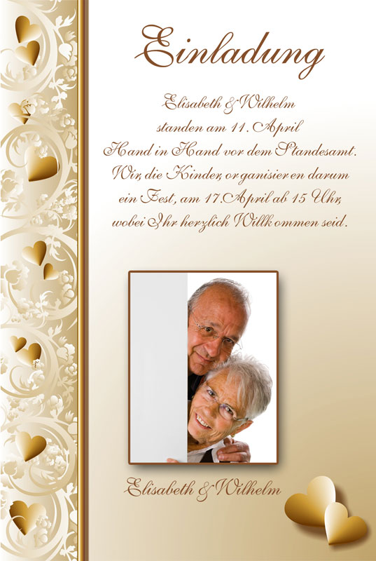 Einladung Einladungskarten Goldene Hochzeit Dankeskarten Shop