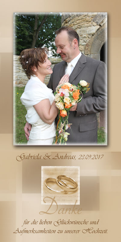 Dankeskarten & Danksagungen Hochzeit mit Eheringen