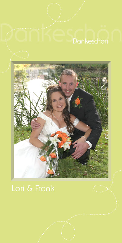Dankeskarten & Danksagungen Hochzeit mit pastellgrünem Hintergrund