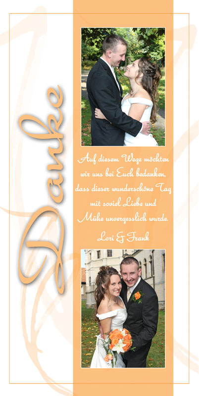 Dankeskarten & Danksagungen Hochzeit in orange