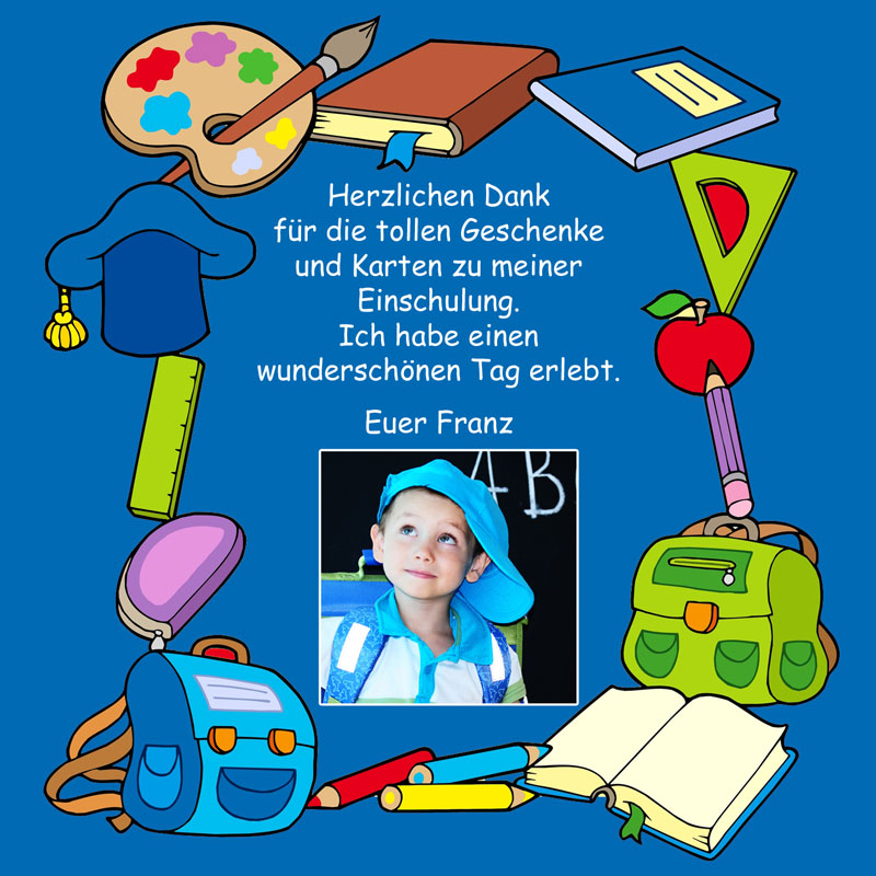 Dankeskarten & Danksagungen zum Schulanfang & Einschulung