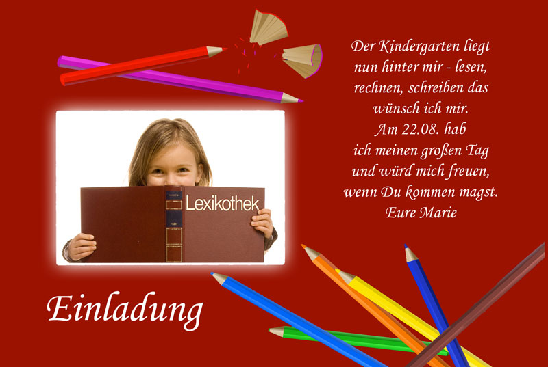 Einladungskarte Einschulung Einladung Schulanfang Dankeskarten Shop