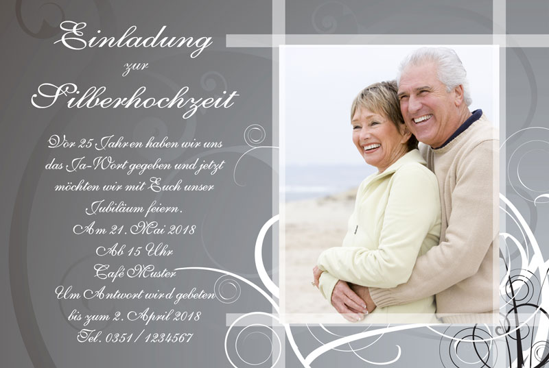 Einladung Einladungskarten Silberhochzeit Dankeskarten Shop